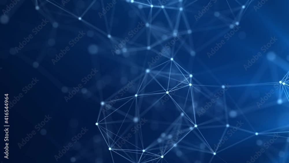 Poster abstract background with moving dots and lines. network connection structure. futuristic illustratio