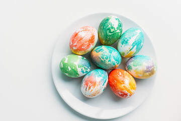 easter eggs in a basket