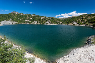 View of the artificial Lake of Pramoritsa near the village of Pentalofos in northwestern Greece