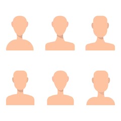 Obraz premium People avatars vector set. Profiles for resume and other props. Profile picture icons. Male and female avatars faces. Modern simple design templates. Flat style vector illustration.