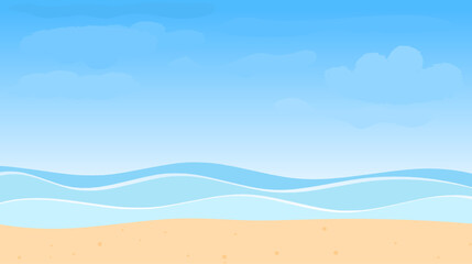 Fototapeta na wymiar Summer beach background with sea wave vector.
