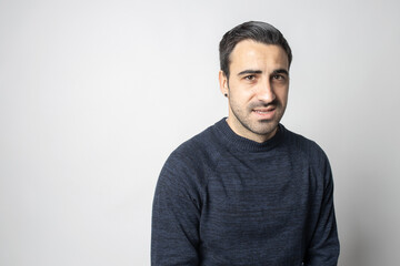 young man on white background