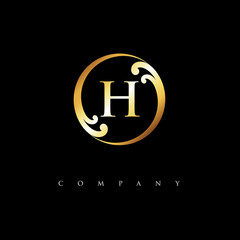 initial H logo design vector