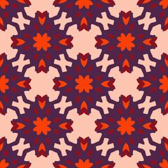 Fototapeta na wymiar Vector ornamental seamless pattern. Background and wallpaper in ethnic style. Vector illustration can be used for backgrounds, motifs, textile, wallpapers, fabrics, gift wrapping, templates. 