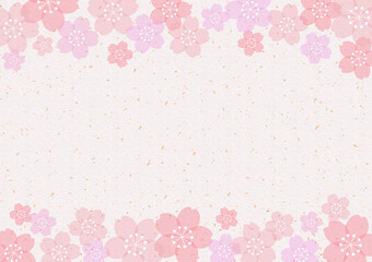 和紙調 桜 金箔 POP チラシ フレーム 背景 06
