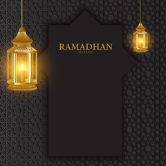 Islamic ramadan kareem background with lantern