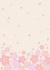 和紙調 桜 金箔 POP チラシ フレーム 縦 背景 15