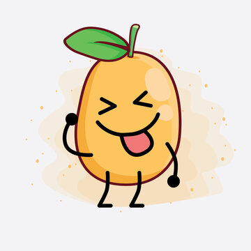recommend clip art: Kumquat Fruit Cute Character Illustration with simple face, hands and legs on isolated background