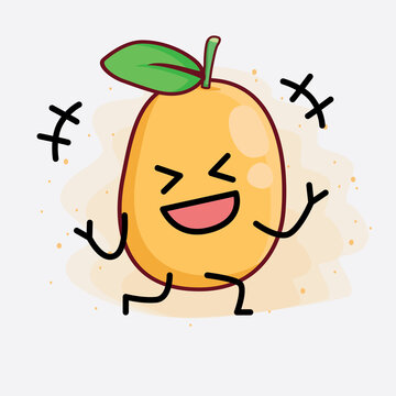 recommend clip art: Kumquat Fruit Cute Character Illustration with simple face, hands and legs on isolated background