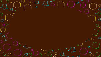 Brown background with shapes