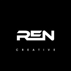 REN Letter Initial Logo Design Template Vector Illustration - obrazy, fototapety, plakaty