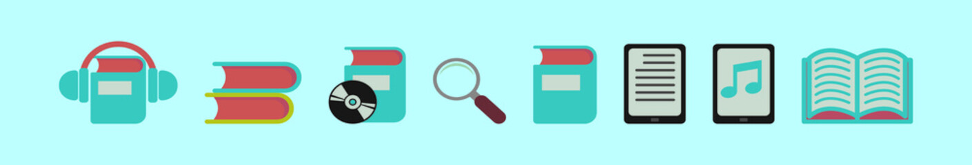 set of e-reader cartoon icon design template with various models. vector illustration isolated on blue background