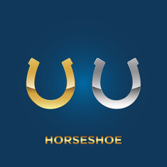 Gold and silver horseshoe logo