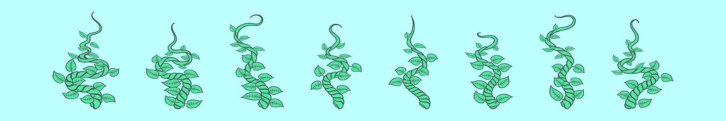 Fototapeta na wymiar set of beanstalks cartoon icon design template with various models. vector illustration isolated on blue background