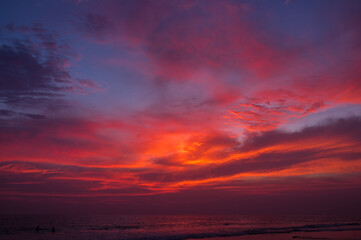 Amazing red sunset sky, Sri Lanka