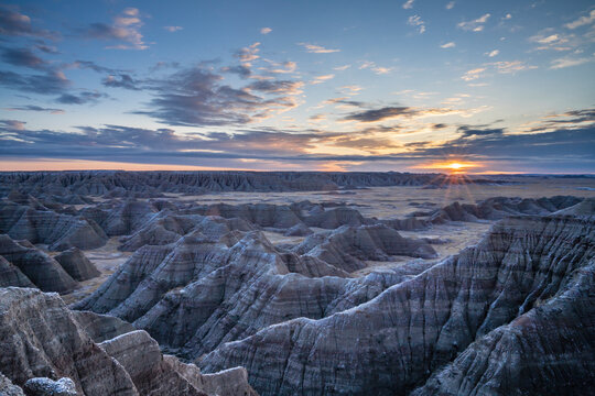 Sunrise over the Badlands, Badlands National Park, South Dakota, United States of America, North America