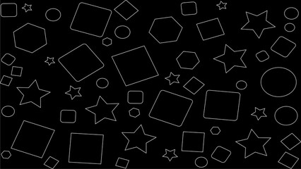 black background with shapes pattern