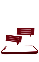 handphone with icon chat vector illustration