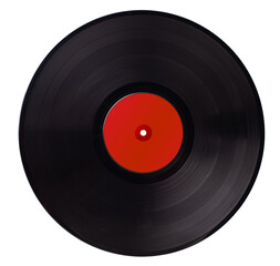 BIG Vinyl Record With Red Label -  Isolated.