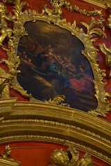 Gold decoration in the St. Andrew's Temple, a fragment of the interior, an icon, Kiev

