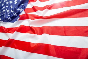 Beautifully waving star and striped American flag