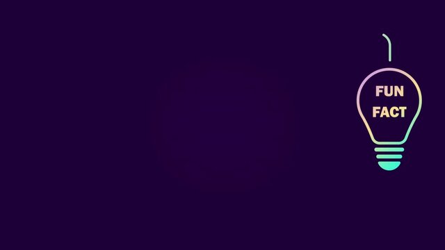 Fun fact text concept animation. Light bulb symbol. Gradient color. Interesting fact dyk sign. Marketing and advertising tag. did you know Vector animated video with copyspace for text template