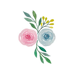 Hand painted watercolor floral vector