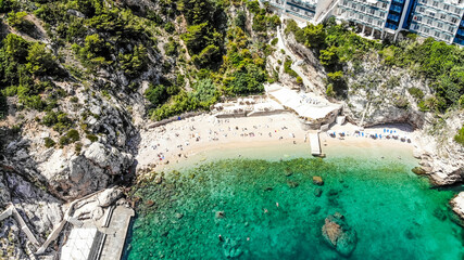 Dubrovinik view from above Crystal clear beach in Croatia 