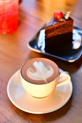 Coffee Cappuccino Art In Mug With A Relaxing Time.