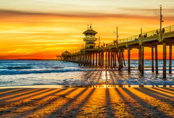 Zelfklevend Fotobehang Huntington Beach Pier © FernandoM