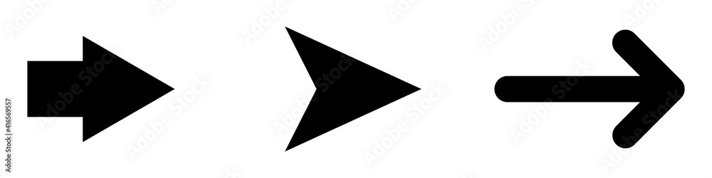 Canvas Prints arrow black vector icon. arrows isolated. three arrows in simple design. vector illustration