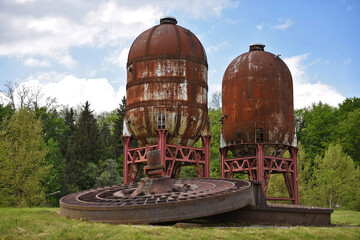 Industriedenkmal Zellstoffkocher in Steyrermühl, Salzkammergut, Oberösterreich, Österreich,...