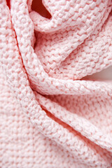 soft voluminous luxury pink towel on a white background