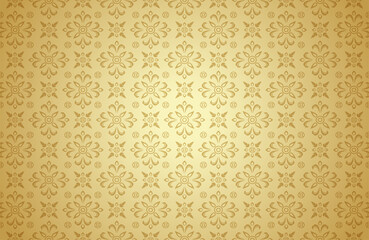 Thai art and asian style luxury banner gold background