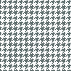 Grey and White Houndstooth Checkered Textile Pattern