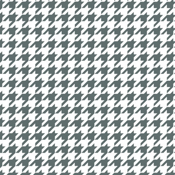 Grey and White Houndstooth Checkered Textile Pattern