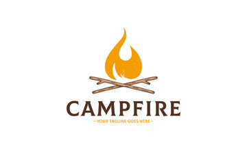 Campfire Vintage Logo Template