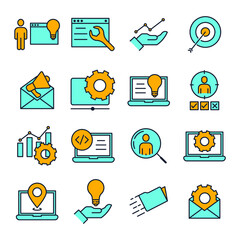 Set of SEO icon. Search Engine Optimization pack symbol template for graphic and web design collection logo vector illustration