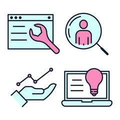 Set of SEO icon. Search Engine Optimization pack symbol template for graphic and web design collection logo vector illustration