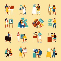 Fototapeta premium Creative Artist Icon Set