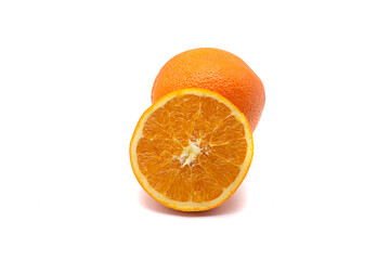 Oranges on white background. Close up