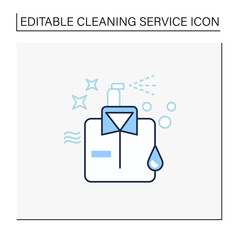 Dry cleaning line icon. Laundry service. Ironing. Washer. Using chemical solvent with water. Cleaning service concept. Isolated vector illustration.Editable stroke