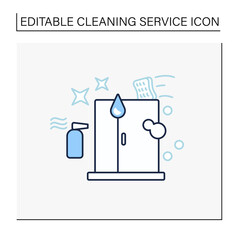 Window cleaning line icon. Housekeeping chore, domestic hygiene. Professional cleaning service. Cleaning concept. Isolated vector illustration.Editable stroke
