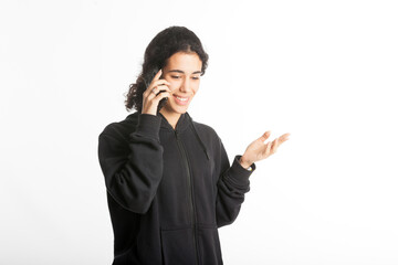 Woman talking on the phone