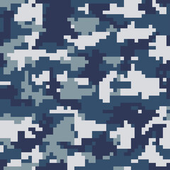 Gray pixel camouflage, military texture, seamless print