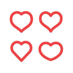 Hearts vector icon collection. Valentine's day romance symbols.