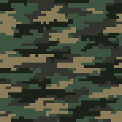 Pixel camouflage seamless vector background, classic pattern. Ornament