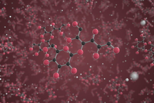 Molecule of lactulose. Molecular model, science related 3d rendering