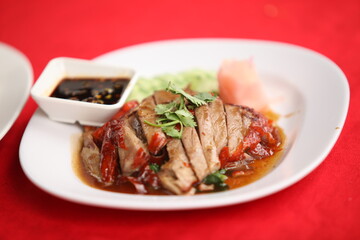 Roast duck cut into pieces