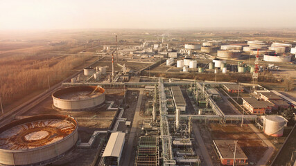 Obraz premium industrial landscape taken with a drone